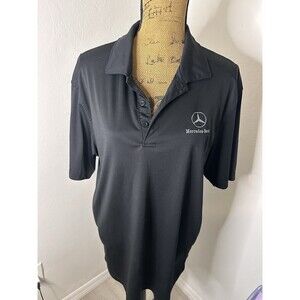 Mercedez Benz Men’s Clique Black Polo Shirt Short Sleeve Size Large